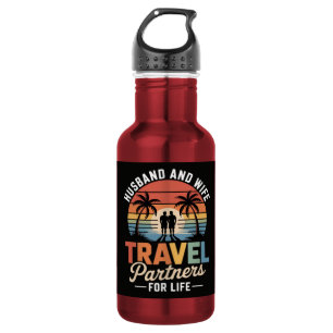 Beach Travelling - Husband and Wife Travel Partner 532 Ml Water Bottle