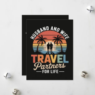Beach Travelling - Husband and Wife Travel Partner Holiday Card