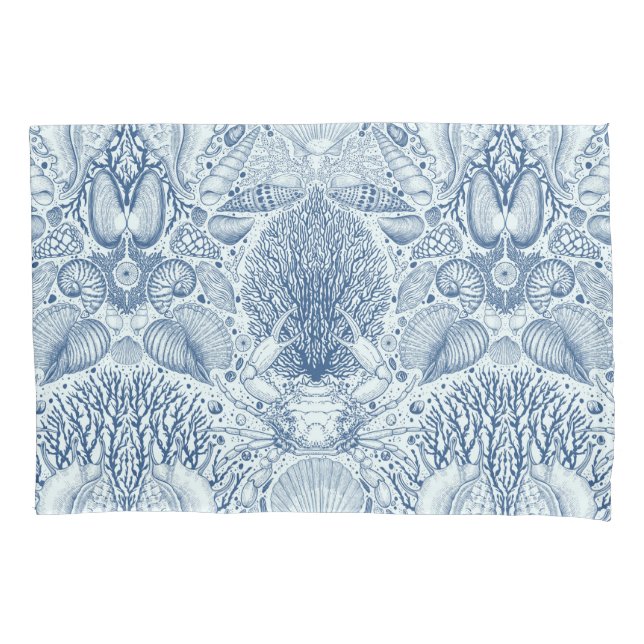 Beach treasures in blue pillowcase (Front-Left)