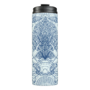 Beach treasures in blue thermal tumbler