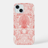 Beach treasures in coral red