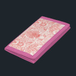 Beach treasures in coral red trifold wallet<br><div class="desc">Hand-drawn vector illustration of sea shells corals,  crab,  and seaweeds</div>