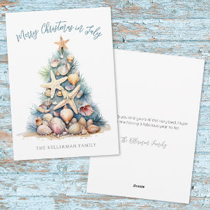 Beach Tree Christmas In July Holiday Card