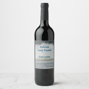 Beach Trip Family Reunion Seaside Ocean Vacation Wine Label
