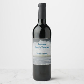 Beach Trip Family Reunion Seaside Ocean Vacation Wine Label