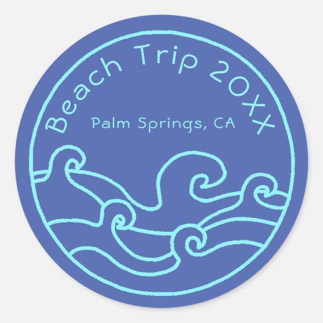 Beach Trip Family Vacation Reunion Girls Weekend Classic Round Sticker (Front)