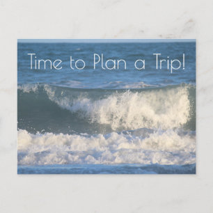 Beach Trip Planning Photo of Crashing Ocean Waves Postcard