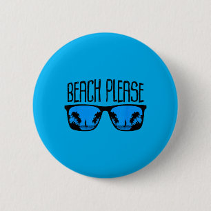 Beach Tropical Beach Sungles Reflection Hawaiian 6 Cm Round Badge