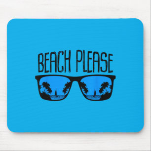 Beach Tropical Beach Sungles Reflection Hawaiian Mouse Pad
