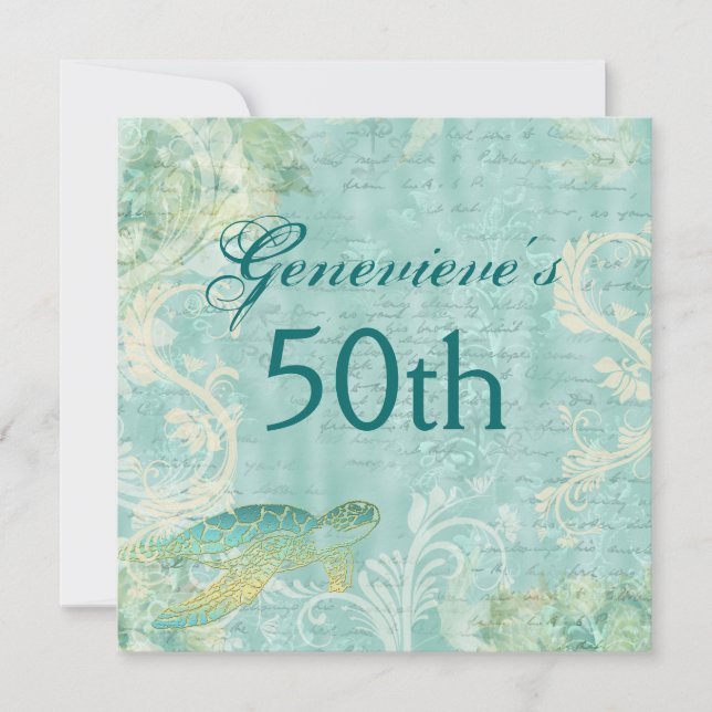 Beach tropical birthday party CUSTOM Invitation (Front)