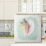Beach Tropical Conch Shell Rustic Wood Watercolor Ceramic Tile<br><div class="desc">"Beach Tropical Conch Shell Rustic White Wood Blue Watercolor Ceramic Accent Tile."  Created from watercolor and oil pastel artwork by internationally licensed artist and designer,  Audrey Jeanne Roberts.  One of four designs that coordinate.  Copyright,  all rights reserved.</div>