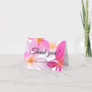 Beach Tropical Floral Hawaii Wedding Thank You Card