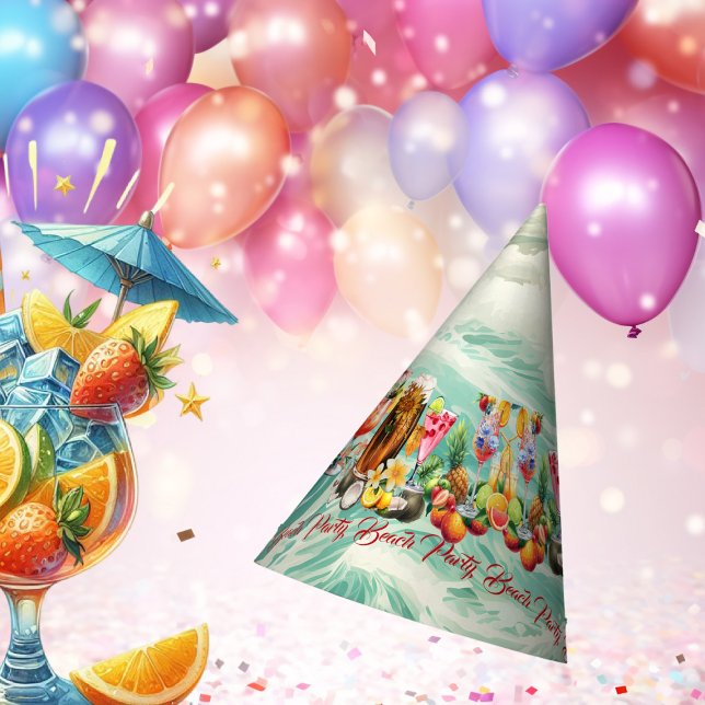 Beach Tropical Fruits Cocktails Bachelorette Party Party Hat (Beach Tropical Fruits Cocktails Bachelorette Party Party Hat)