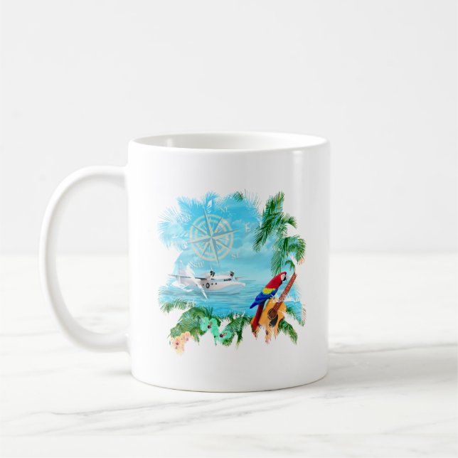 Beach Tropical Music Coffee Mug (Left)