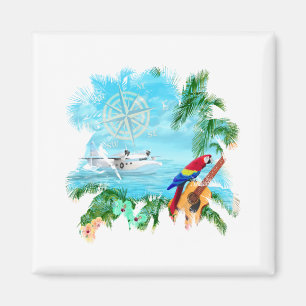 Beach Tropical Music Magnet
