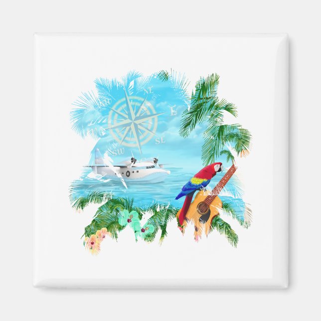 Beach Tropical Music Magnet (Front)