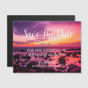 Beach Tropical Ocean Weddings Modern Waves Magnet