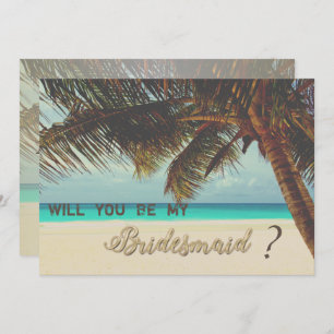 Beach Tropical,Palm Bridesmaid Card