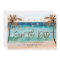 beach tropical palm trees save the date card
