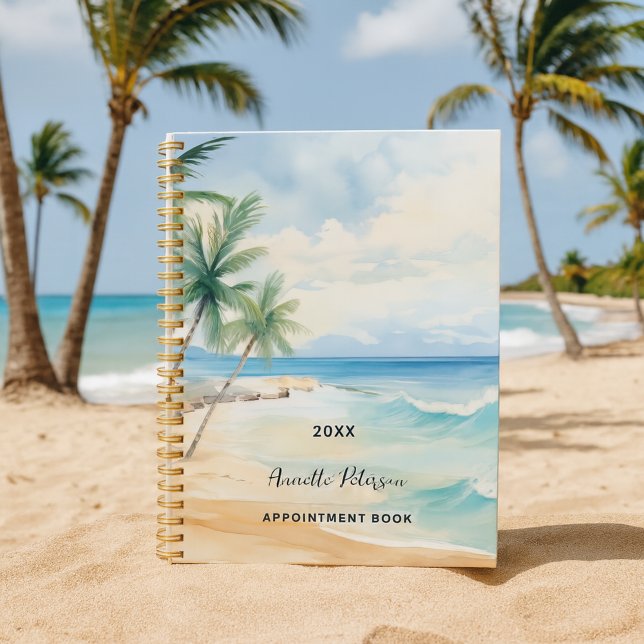 Beach tropical palm trees waves 2026 planner (Creator Uploaded)