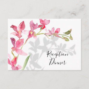 Beach Tropical Pink Floral Shadow Recept Dinner Enclosure Card