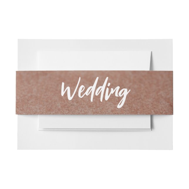 Beach tropical sand wedding invitation invitation belly band (Front Example)