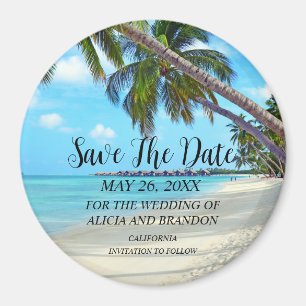 Beach Tropical Sand Weddings Modern Waves Magnet
