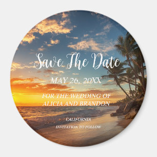 Beach Tropical Sand Weddings Modern Waves Magnet