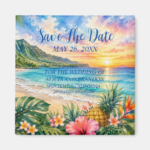 Beach Tropical Sand Weddings Modern Waves Magnet