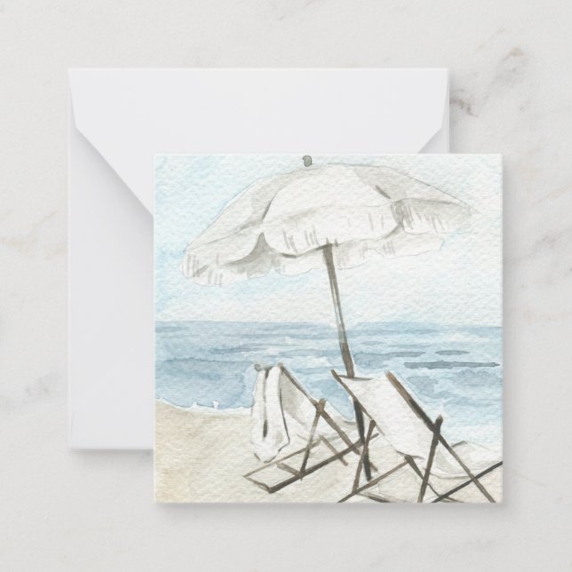 Beach Tropical Square Photo Christmas Note Card (Front)