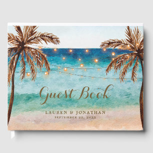 Beach tropical summer wedding guest book