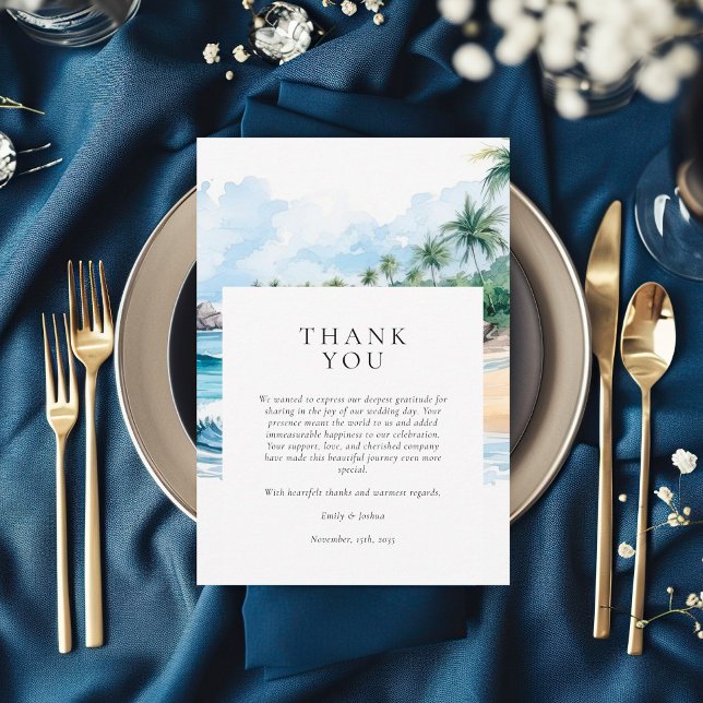 Beach Tropical Summer Wedding Thank You Card (Creator Uploaded)