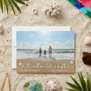 Beach Tropical Vacation Holiday Christmas Photo Card