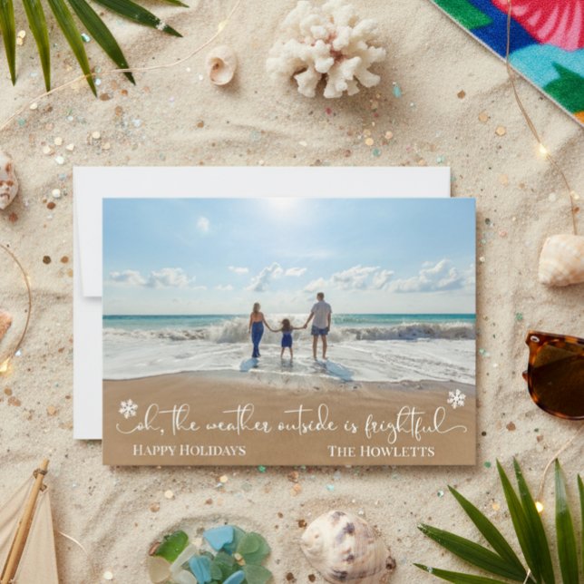 Beach Tropical Vacation Holiday Christmas Photo Card (Creator Uploaded)