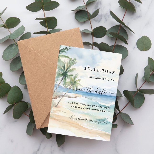 Beach tropical wedding save the date (Creator Uploaded)
