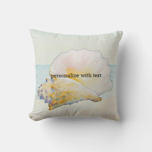 Beach Tropical with Conch Shell Cushion