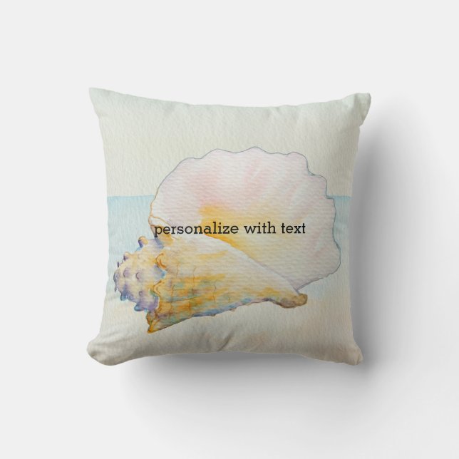 Beach Tropical with Conch Shell Cushion (Front)