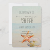 Beach Tropical with Starfish and Conch birthday