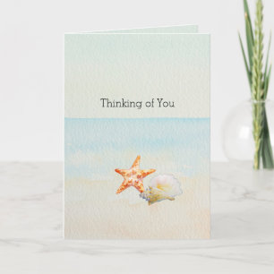 Beach Tropical with Starfish and Conch    Card