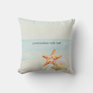 Beach Tropical with Starfish and Conch Cushion