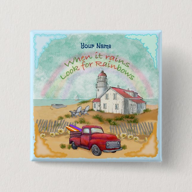 Beach Truck Lighthouse  button (Front)