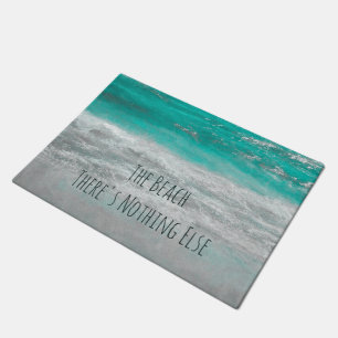 Beach Turquoise White Tropical Coastal Ocean Waves Doormat