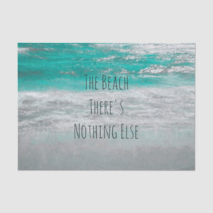 Beach Turquoise White Tropical Ocean Waves Coastal Tissue Paper