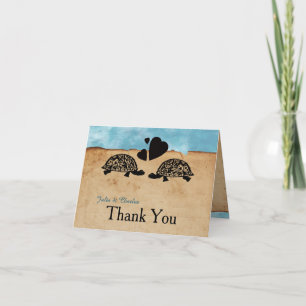 Beach Turtle Whimsical Personalised Thank You Card
