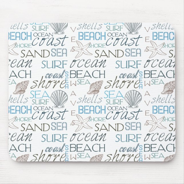 Beach Typography Mouse Pad (Front)