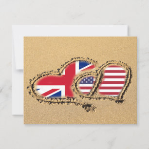 Beach UK And USA Love Hearts Save The Date