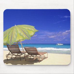 Beach Umbrella, Abaco, Bahamas Mouse Pad