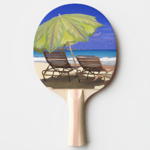 Beach Umbrella, Abaco, Bahamas Ping Pong Paddle