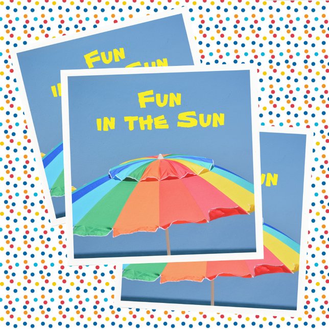 Beach Umbrella Bright Colourful Summer Fun Napkin (Creator Uploaded)