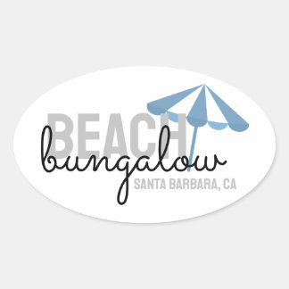 Beach Umbrella Vacation Rental - Oval Sticker